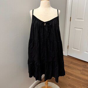 NEW Old Navy Cami Mini Dress  Black Swiss Dot Ruffle Hem Summer Sz XXL